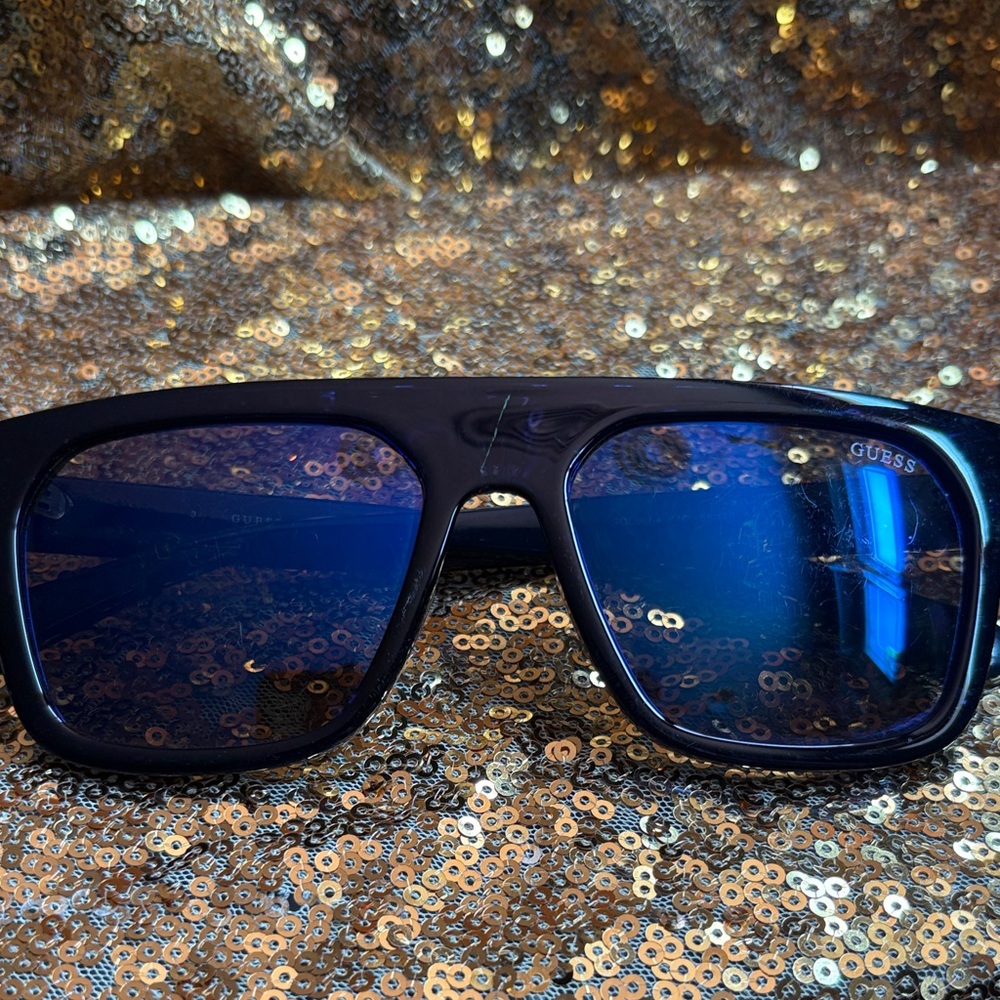 Guess Navy Sunglasses with Blue Lenses